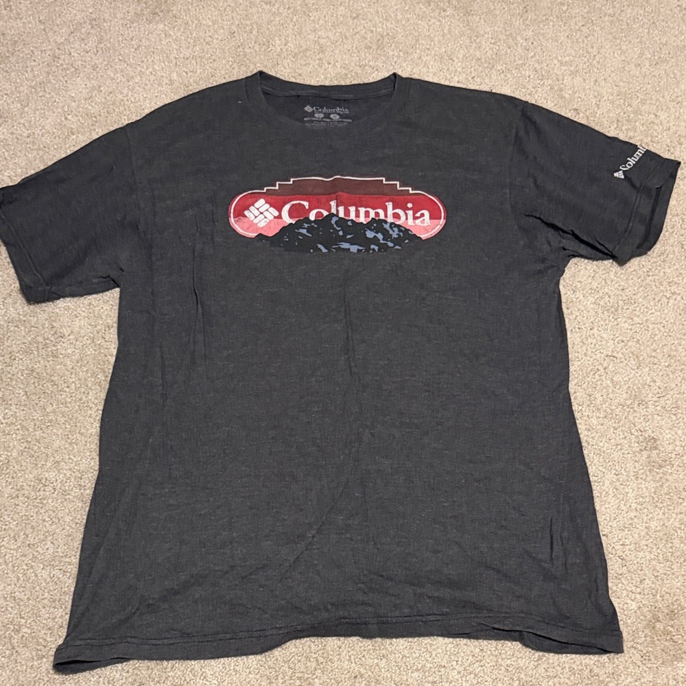 Columbia Men's Charcoal Tee with Red Logo